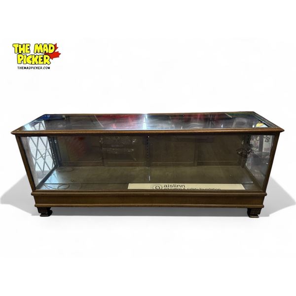 Vintage Elongated Oak Display Case