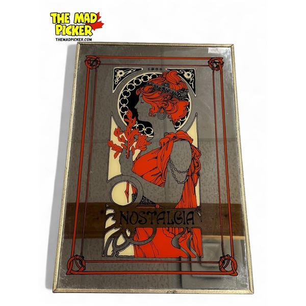 Vintage "Nostalgia" Mirror Back Wall Art