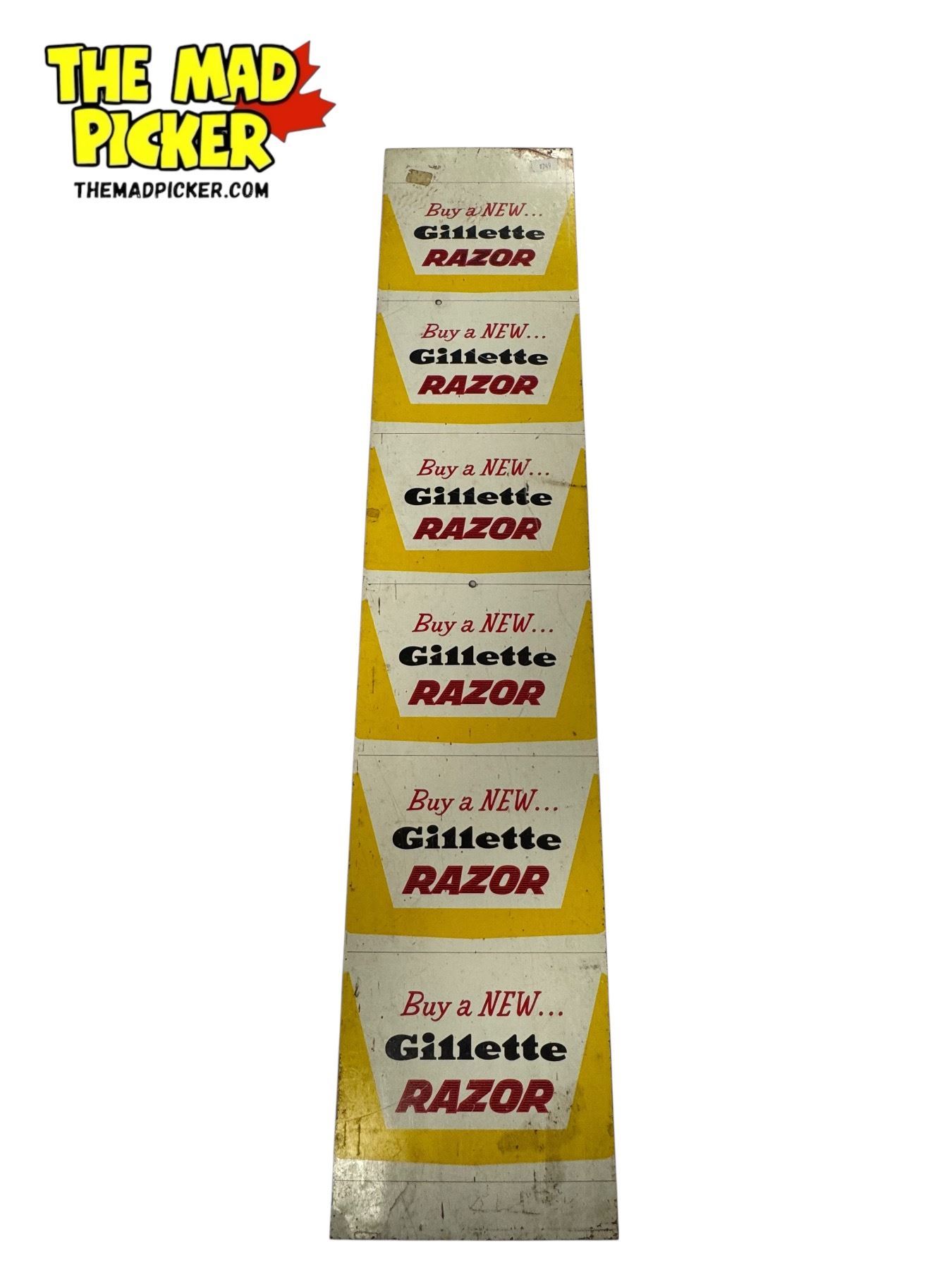 Vintage Double Sided Gillette Razor Advertising Tin Sign