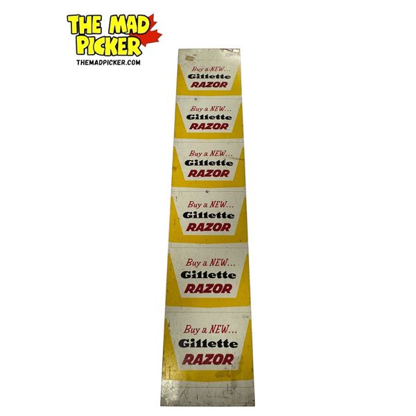 Vintage Double Sided Gillette Razor Advertising Tin Sign