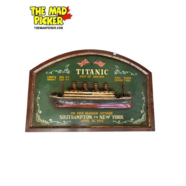 Vintage Wooden Titanic Wooden Advertising Sign