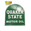 Image 2 : Vintage Double Sided Quaker State Motor Oil Tombstone Sign With Original Bracket