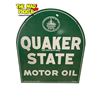 Image 3 : Vintage Double Sided Quaker State Motor Oil Tombstone Sign With Original Bracket