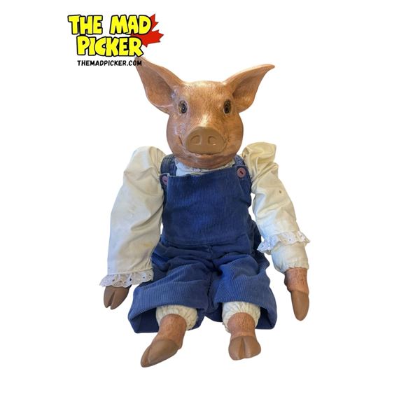 Vintage Ceramic Pig With Soft Body