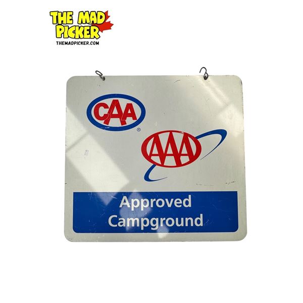 Vintage Double Sided CAA/AAA Approved Campground Metal Sign