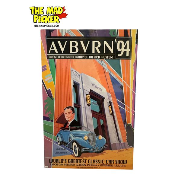 1994 Auburn 20th Anniversary Of The ACD Museum Advertising Poster On Board