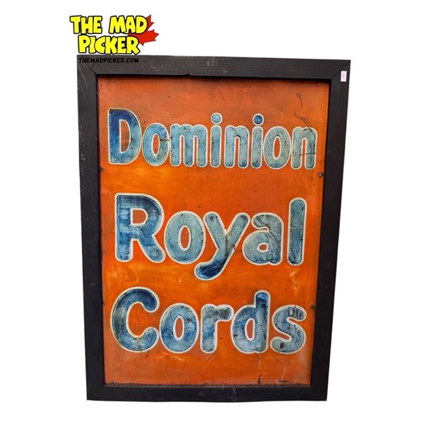 Vintage Dominion Royal Cords Advertising Tin Sign