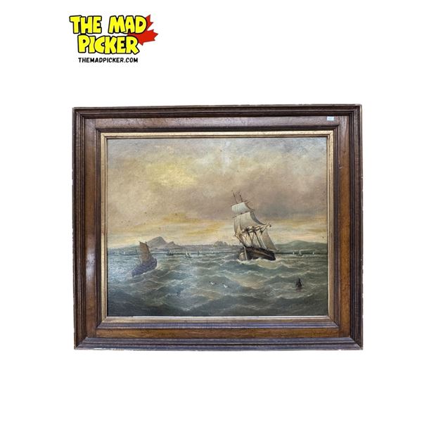 1881 W. Hong Signed Nautical Painting On Board