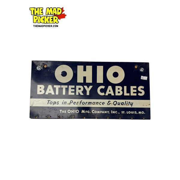 Vintage Ohio Battery Cables Advertising Metal Sign