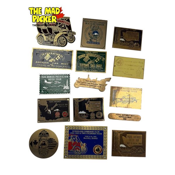 15x Vintage Assorted Car Meet Plaques