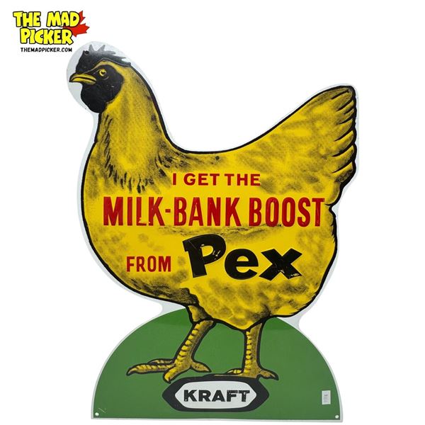 Fun Vintage Kraft PEX Milk-Bank Boost Embossed Chicken Sign
