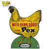 Image 1 : Fun Vintage Kraft PEX Milk-Bank Boost Embossed Chicken Sign