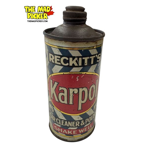Vintage Reckitt's Karpol Cone Top Can