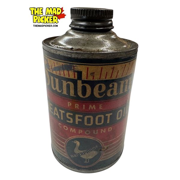 Vintage Sunbeam Neatsfoot Oil Cone Top Can (Full)