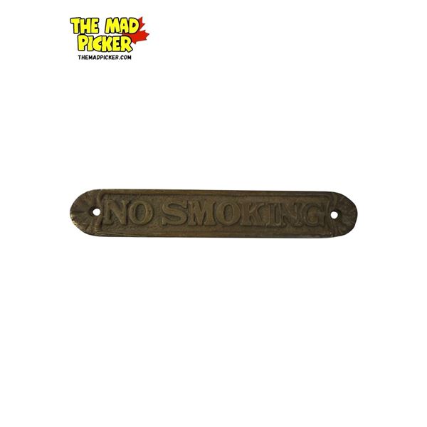 Vintage Brass "No Smoking" Plaque