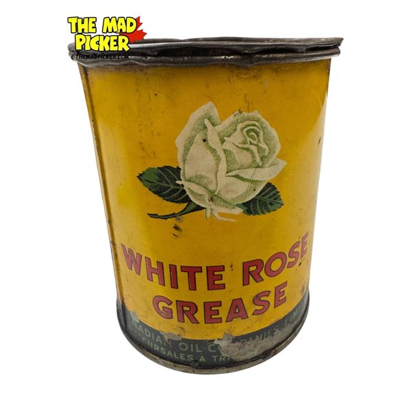 Vintage White Rose Grease Can (Full)