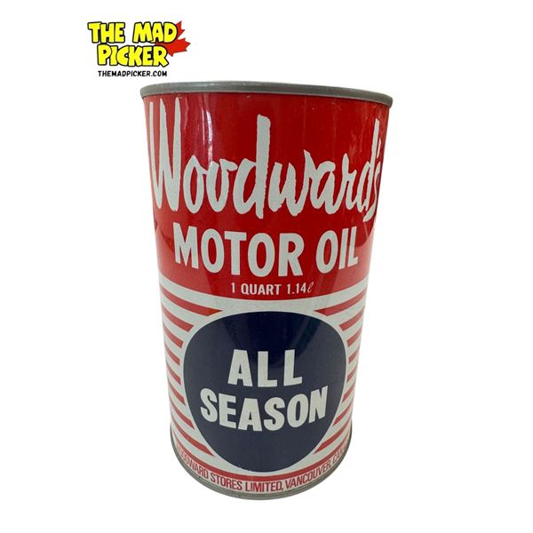Vintage Woodward's Motor Oil All Season Quart Can (Full)
