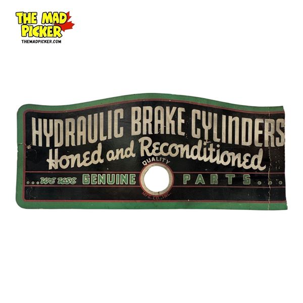 Vintage Hydraulic Brake Cylinders Carboard Portion Advertising Sign