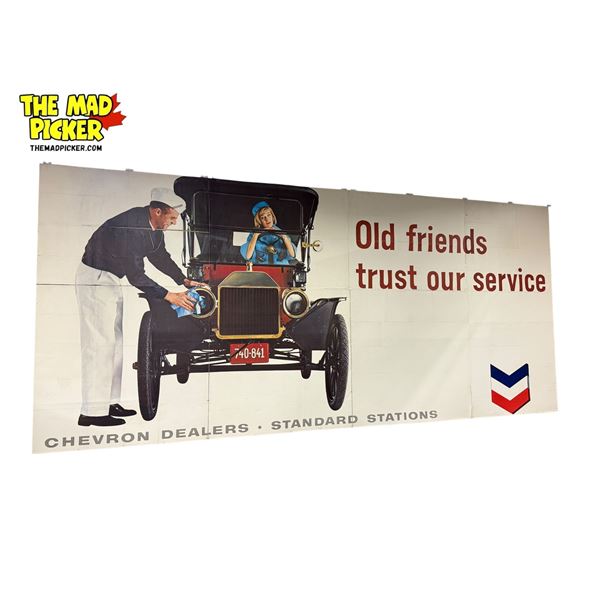 Vintage Very Large Building Size Chevron Advertising Sign