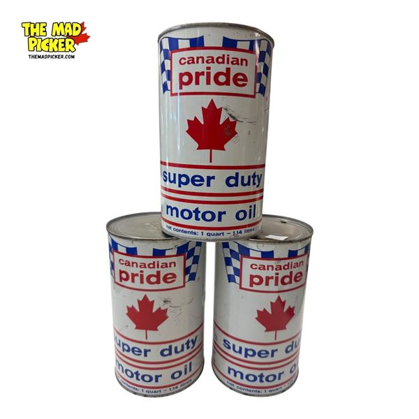 3x Vintage Canadian Pride Super Duty Motor Oil