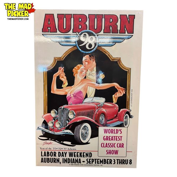 1998 auburn Classic Car Show Advertising Poster On Board