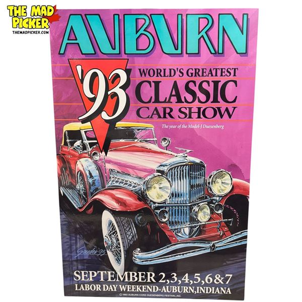 1993 Auburn Classic Car Show Advertising Poster On Board