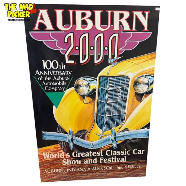 2000 Auburn 100th Anniversary Classic Car Show Advertising Poster On Board