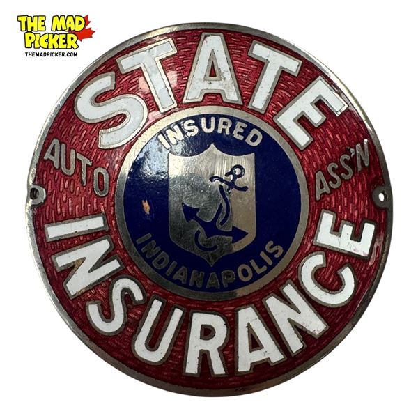 Vintage State Insurance Indianapolis Enamelled Emblem