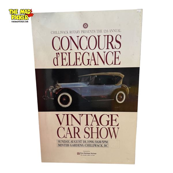 1996 Concours d'Elegance Vintage Car Show @ Minter Gardens Advertising Poster On Board