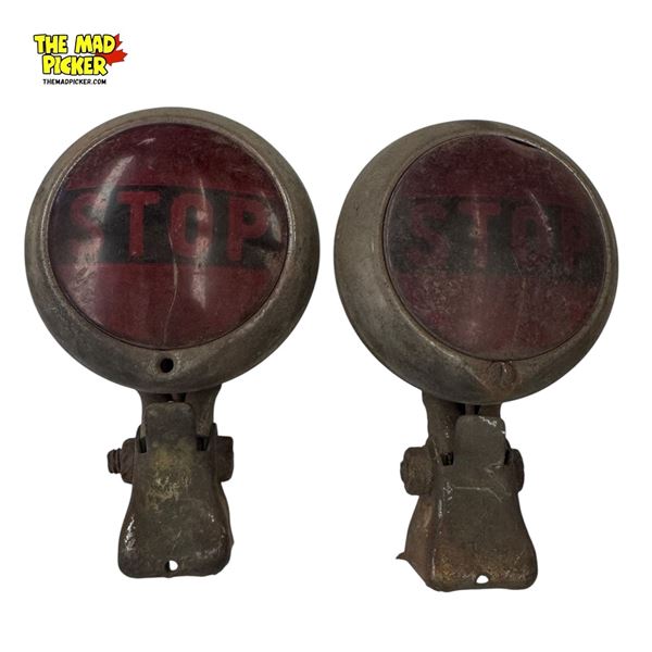 Pair Of Antique Stop Light Lights