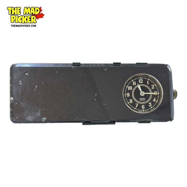 Unique Art Deco Phinney Walker Made In U.S.A. Clock Built Into Rear View Bevelled Glass Mirror