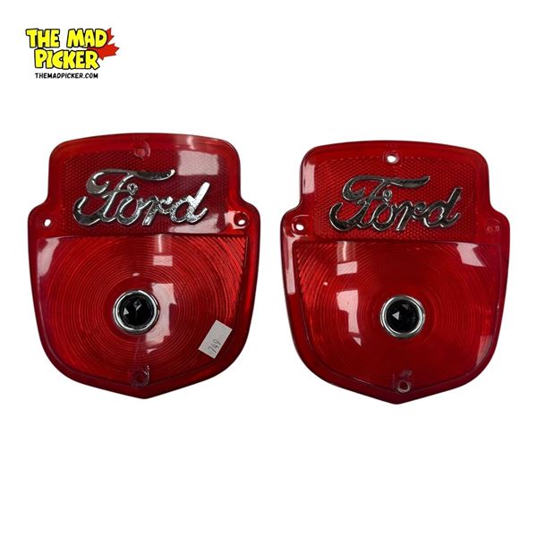 Pair Of 1950'60's Ford Tail Lights With Blue Jewel Details