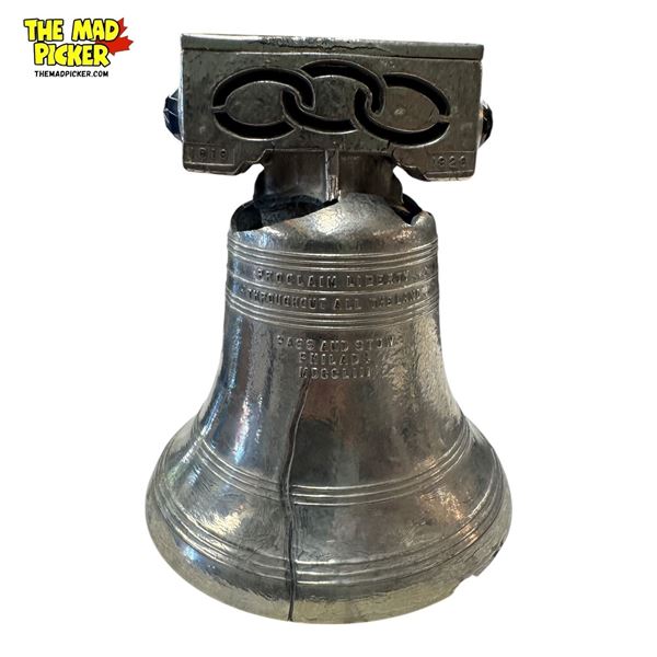 Rare 1926 Keystone Products Liberty Bell Radiator Cap With Blue & Red Jewel Details