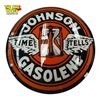 Image 4 : Pair Of 2003 Johnson Gasoline Time Tells Glass Gas Globe Advertising