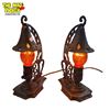 Image 1 : 2x Vintage Arts & Crafts Wizard Hat Table Lamps