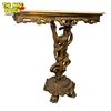 Image 2 : Vintage Hollywood Regency Era Marble Top Hall Table With Cherub Detail