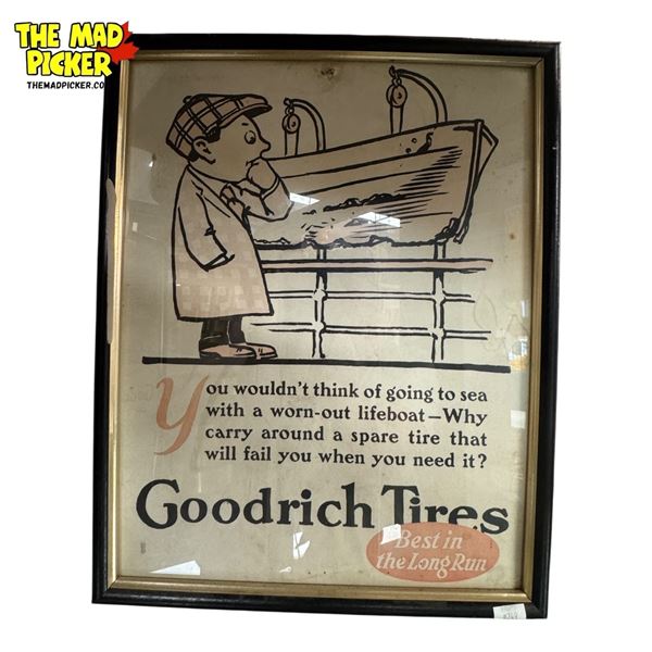 Vintage Goodrich Tires Cardboard Storer Advertising Sign