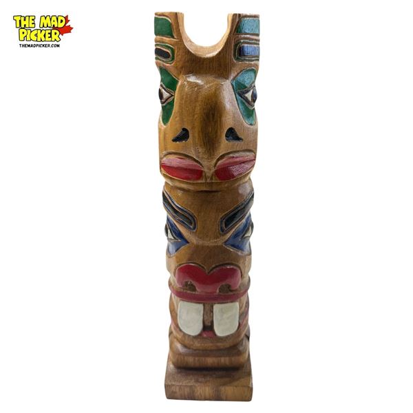 Vintage South Asian Hand Carved & Painted Totem Pole
