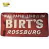 Image 1 : Vintage Birt's Rossburg Wallpaper-Linoleum Metal Advertising Sign