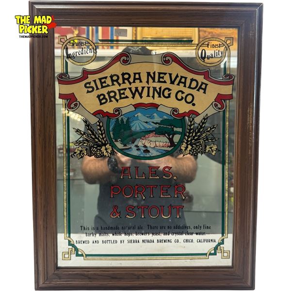 Vintage Sierra Nevada Brewing Co. Mirror Back Beer Advertising Sign