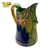 Image 2 : Vintage Hand Made Glazed Pottery Pitcher With Figural Face