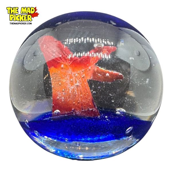 Large Heavy Art Glass Paperweight