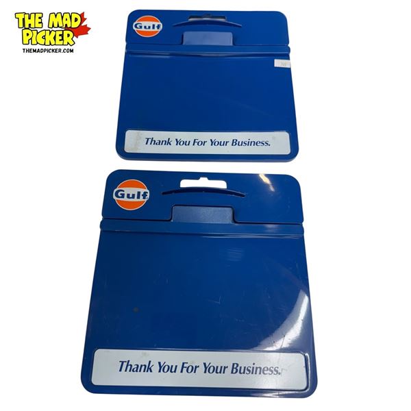 2x Vintage Gulf Gasoline Clipboards