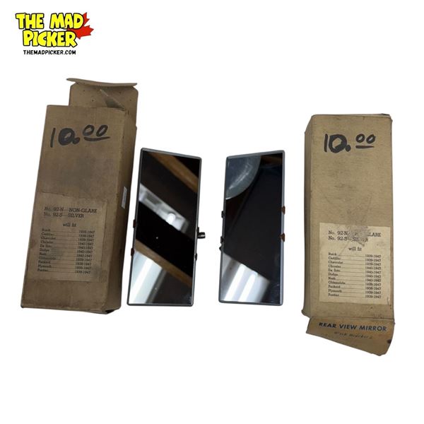 2x Vintage New Old Stock Rear View Mirrors With Bracket In Original Boxes