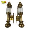 Image 4 : 2x Vintage Brass Railway Train Carriage Candle Light Lamps