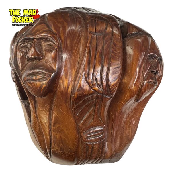 Vintage Jim Paull Signed First Nations Coast Salish Artist Hand Carved Plaque