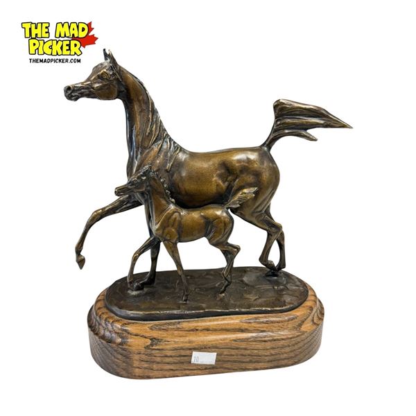 Vintage Jill McKinney Bronze Horse Statue