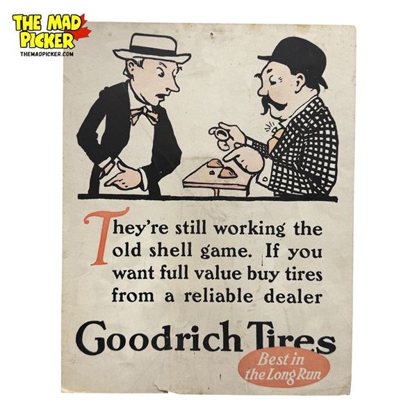 Vintage Goodrich Tires Cardboard Store Advertising Sign