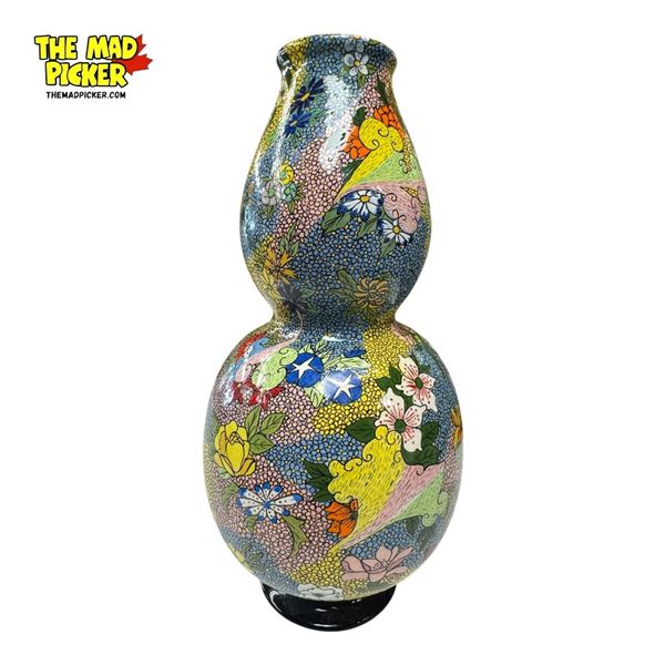 Vintage Vibrant Double Gourd Floral Vase
