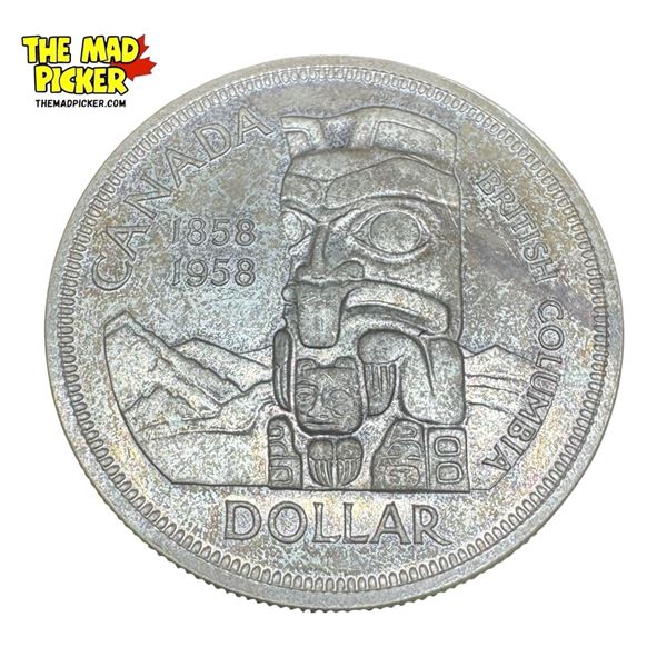 1858-1958 Canadian Silver Totem Pole $1 Dollar Coin